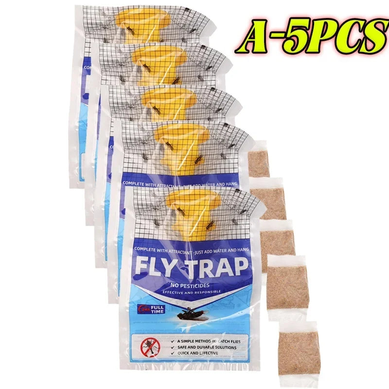 Eco-Friendly Hanging Fly Catcher with Quick-Activating Bait