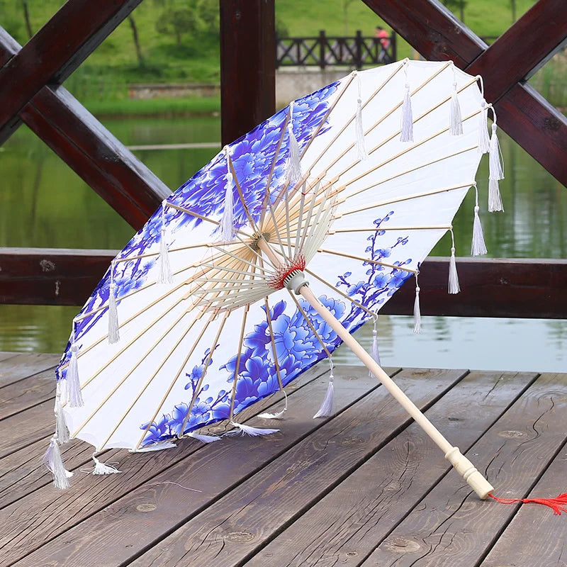 Vintage Paper Umbrella Made from Bamboo – Handmade Artisan Design