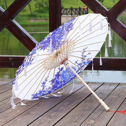 Vintage Paper Umbrella Made from Bamboo – Handmade Artisan Design