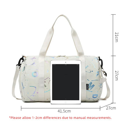 Water-Resistant Sports Bag with Shoe Pocket and Chic Style