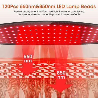Near Infrared Waist Wrap for Pain Relief - 660nm 850nm Red Light Therapy Belt