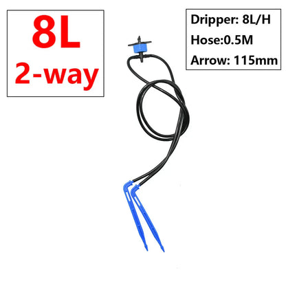 Drip Irrigation Emitters 2L–8L/H | 1/2/4-Way Splitter | 0.3 / 0.5 cm Connector