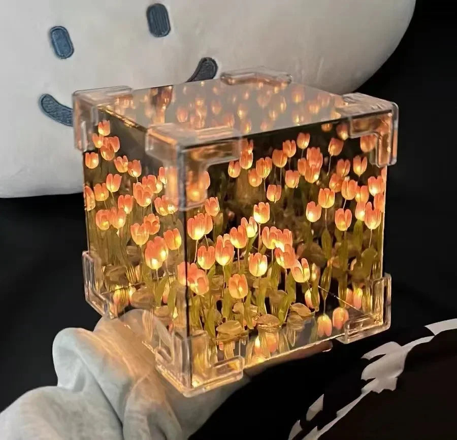 Customizable 3D Floral Cube Night Light