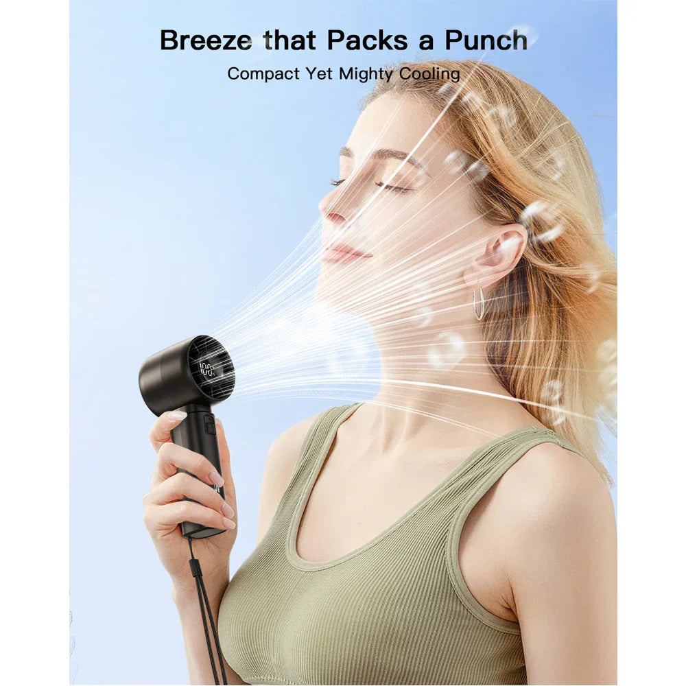 Mini Handheld Fan with 5-Speed Turbo – Lightweight and Compact
