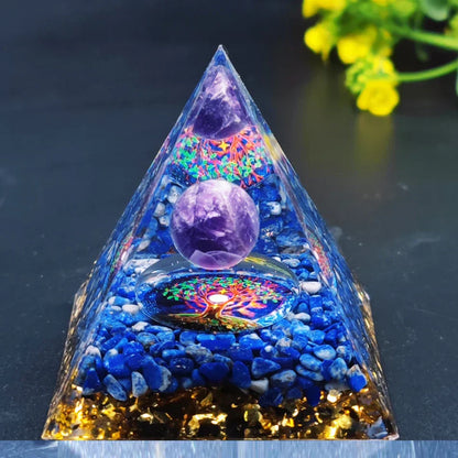 Amethyst Pendulum Orgonite Pyramid – Energy, Protection, Decoration