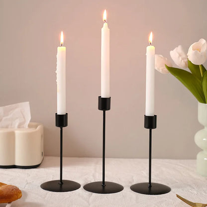 Nordic Style Metal Candlestick with Curved Stem in Gold for Taper Candles - 15.5 cm (6.1 in) Table and Shelf Decor