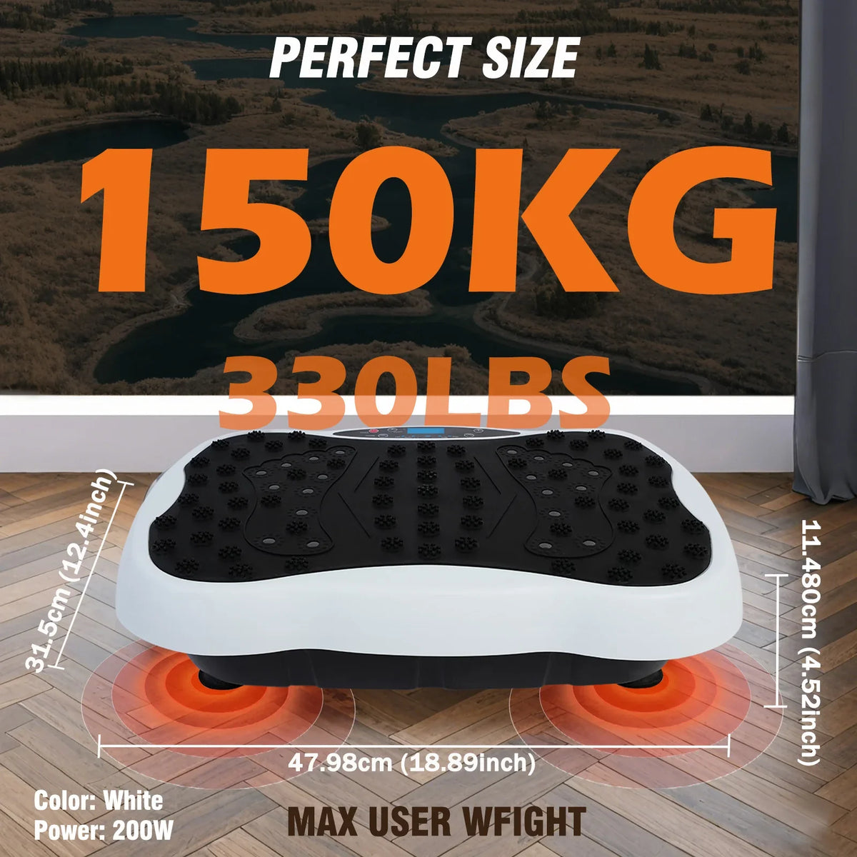 Dual Motor Full Body Vibration Exercise Machine with 120 Speeds and Bands