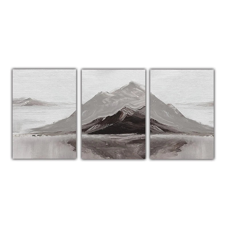 Serene Gray Mountain Canvas Art for Modern Living Spaces