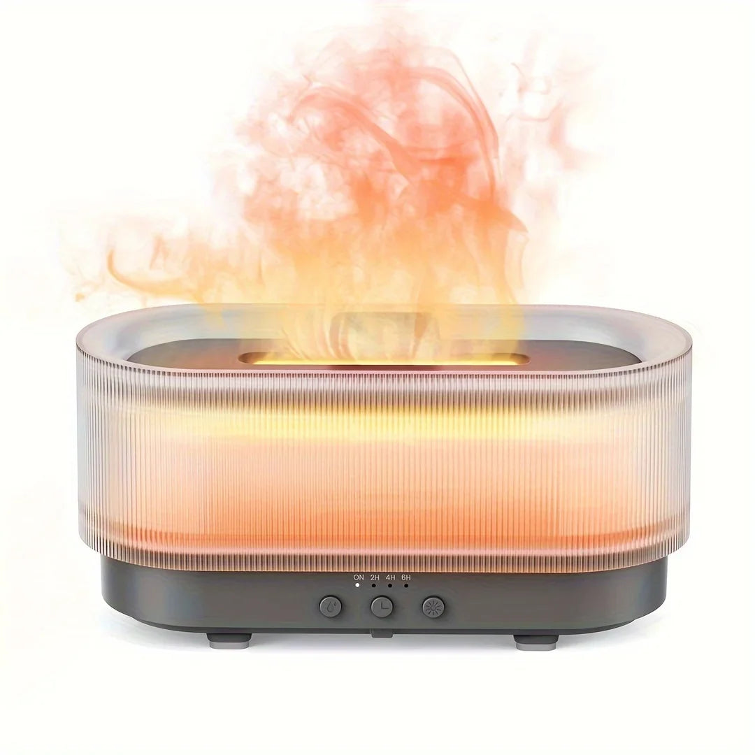 300ml Ultrasonic Essential Oil Diffuser with Flame Effect and LED – 12 Hours Runtime