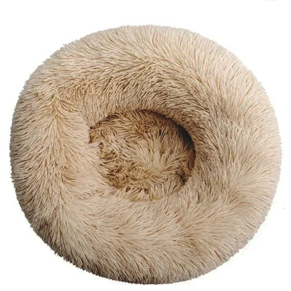 Plush Round Pet Bed – Washable, Non-Slip Design for Comfort