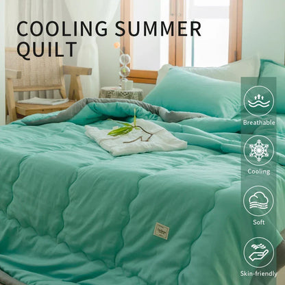 Lightweight Summer Quilt in Cotton-Polyester Blend – Washable, Skin-Friendly Solid Colour