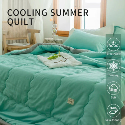 Lightweight Summer Quilt in Cotton-Polyester Blend – Washable, Skin-Friendly Solid Colour