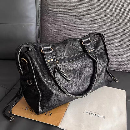 Black Tote Bag for School – Modern Practicality with Retro Elegance