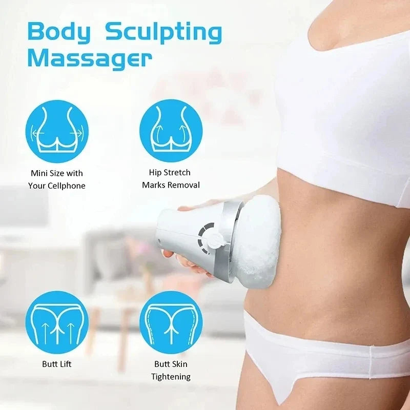 Body Massager with Electric Rolling Feature | Washable Cloth Cover, Ergonomic Handle, Soft Sponge Pad