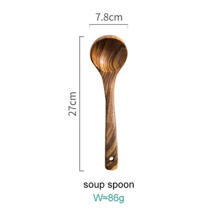 Elegant 8-Piece Acacia Wood Kitchen Utensil Collection