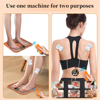 Rechargeable Foot Massage Mat with Remote Control - 8 Modes, 29 Intensities & Electrode Pads