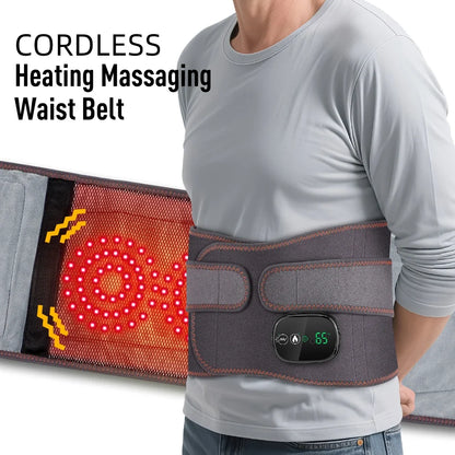 Cordless Lumbar Heating Pad with Vibration, Heat, and Red Light