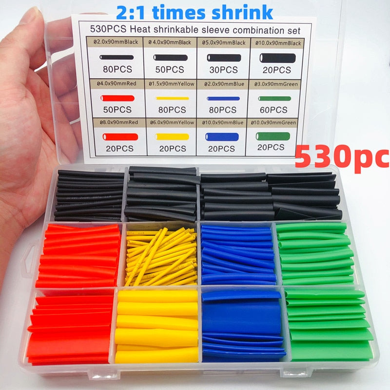 530-Piece Color-Coded Insulation Kit for DIY Projects