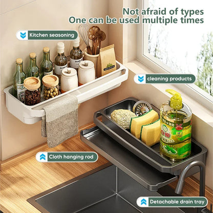 Sink Organizer - Non-Slip & Hygienic - For Sponges, Brushes & Detergent