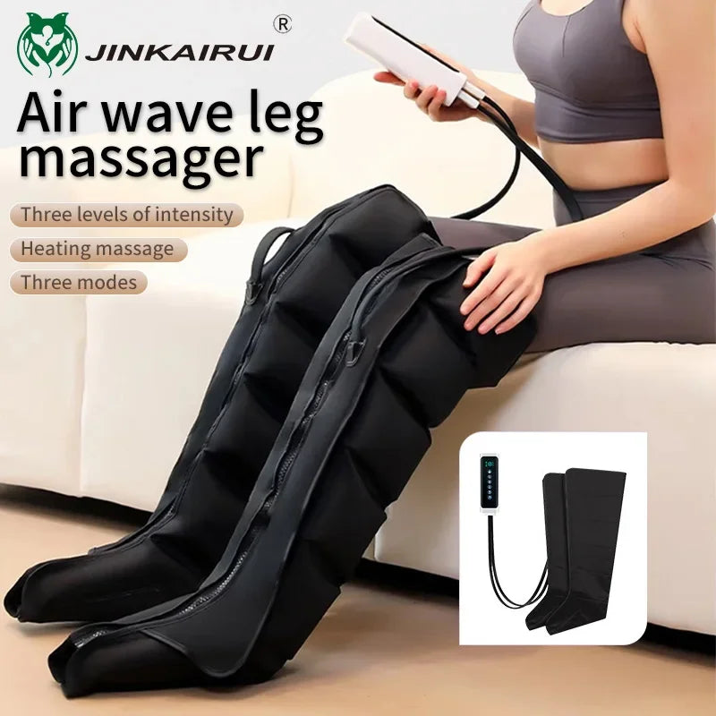 Leg Massager Boots with Air Compression – 360° Foot and Calf Wraps, 3 Modes & Intensities, Remote Control