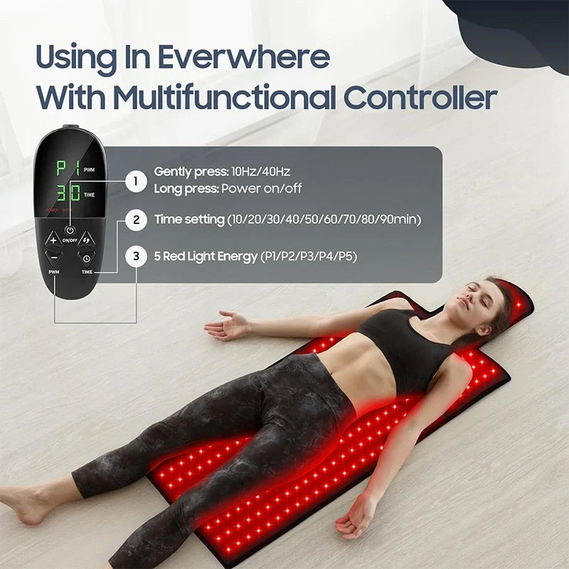 Infrared Light Therapy Mat – 660nm 850nm Pad for Pain Relief, Muscle Recovery & Skin Care