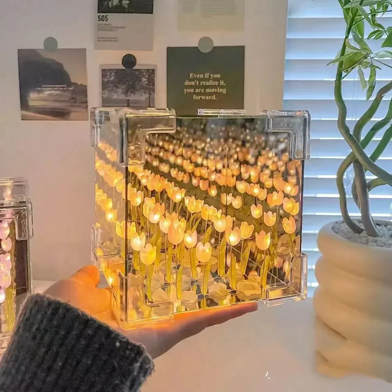 Customizable 3D Floral Cube Night Light