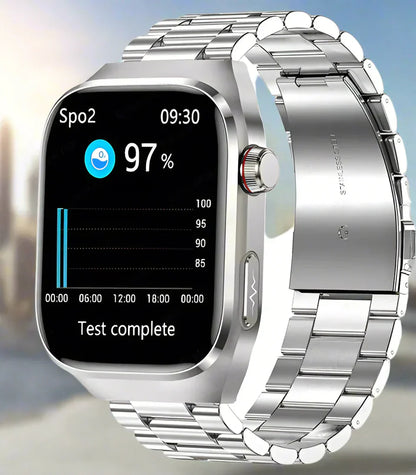 Health Smartwatch with Blood Sugar, Uric Acid, ECG+PPG, and Bluetooth Call