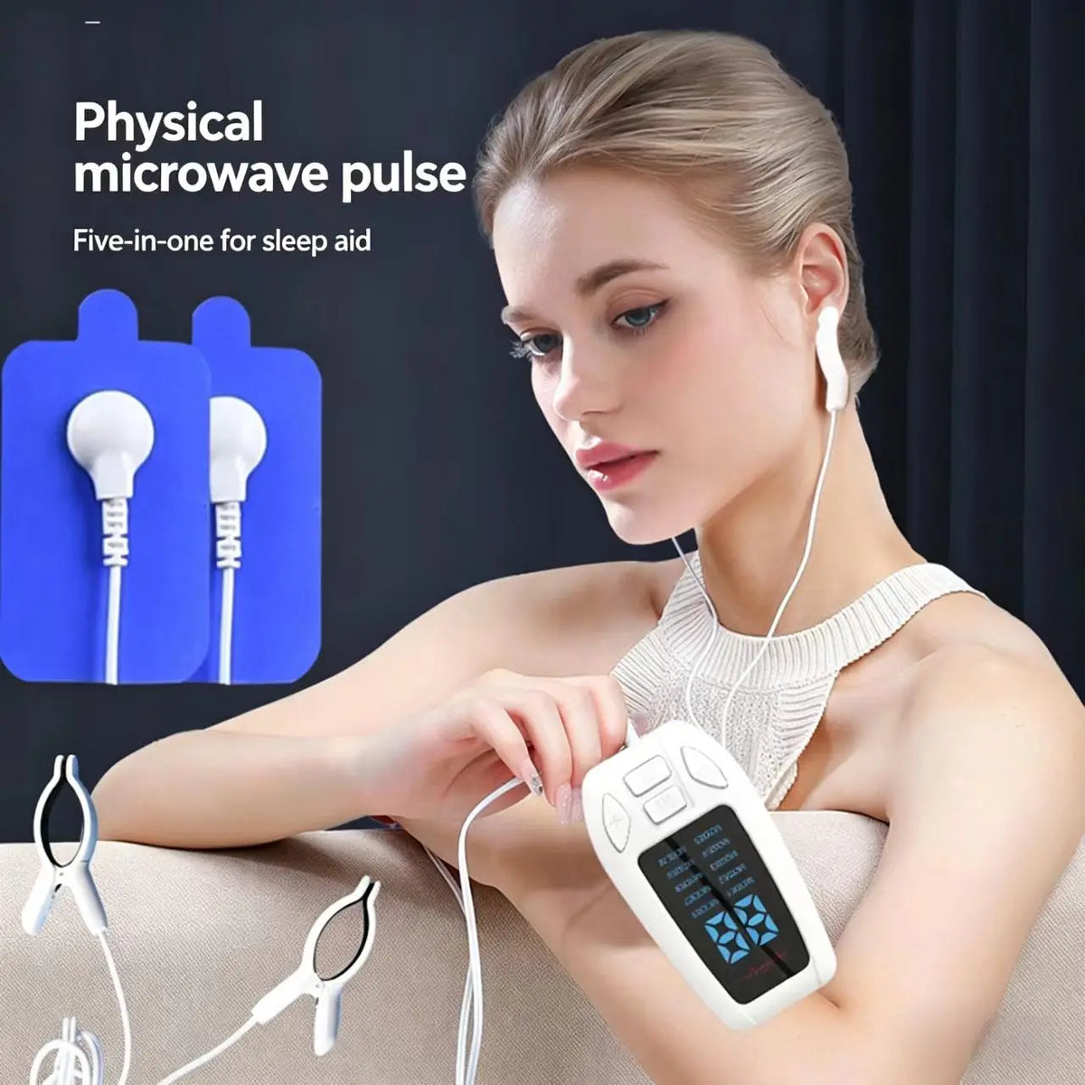 At-Home Ear Clip Stimulator | Control Unit with Electrode Clip