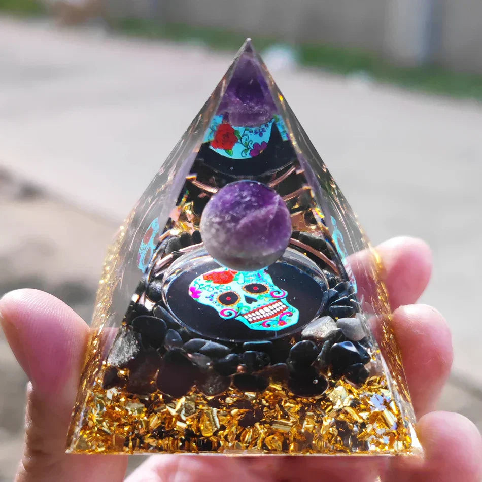 Amethyst Pendulum Orgonite Pyramid – Energy, Protection, Decoration