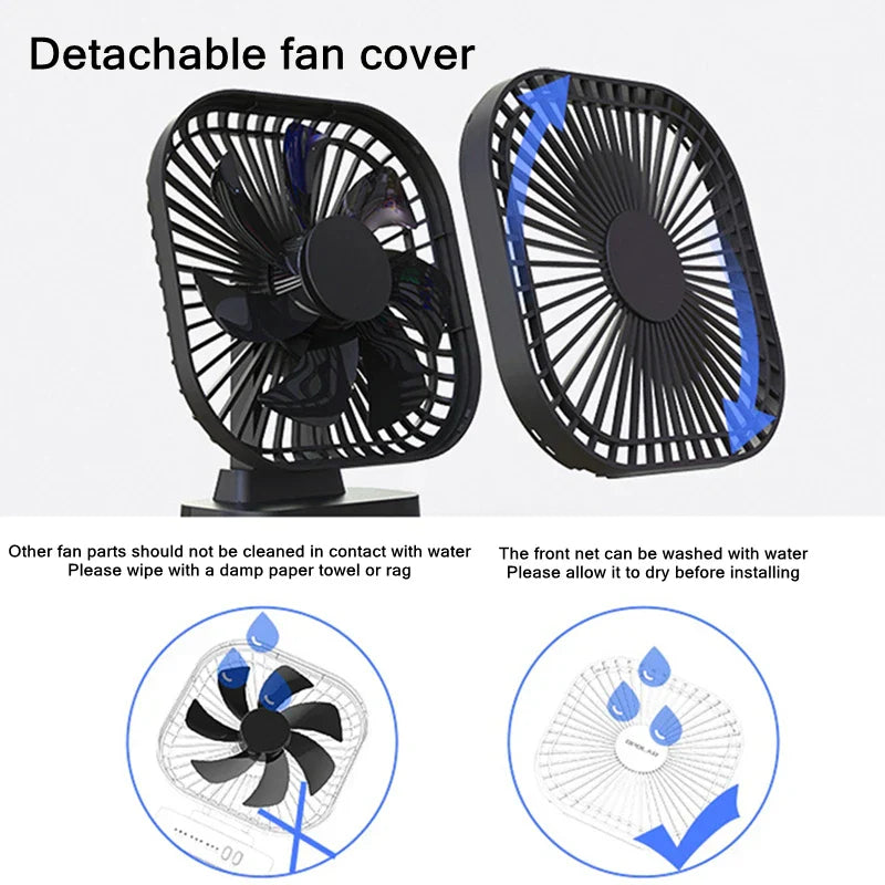 Compact Cordless Fan - 38 Hours Runtime, Flexible and Quiet