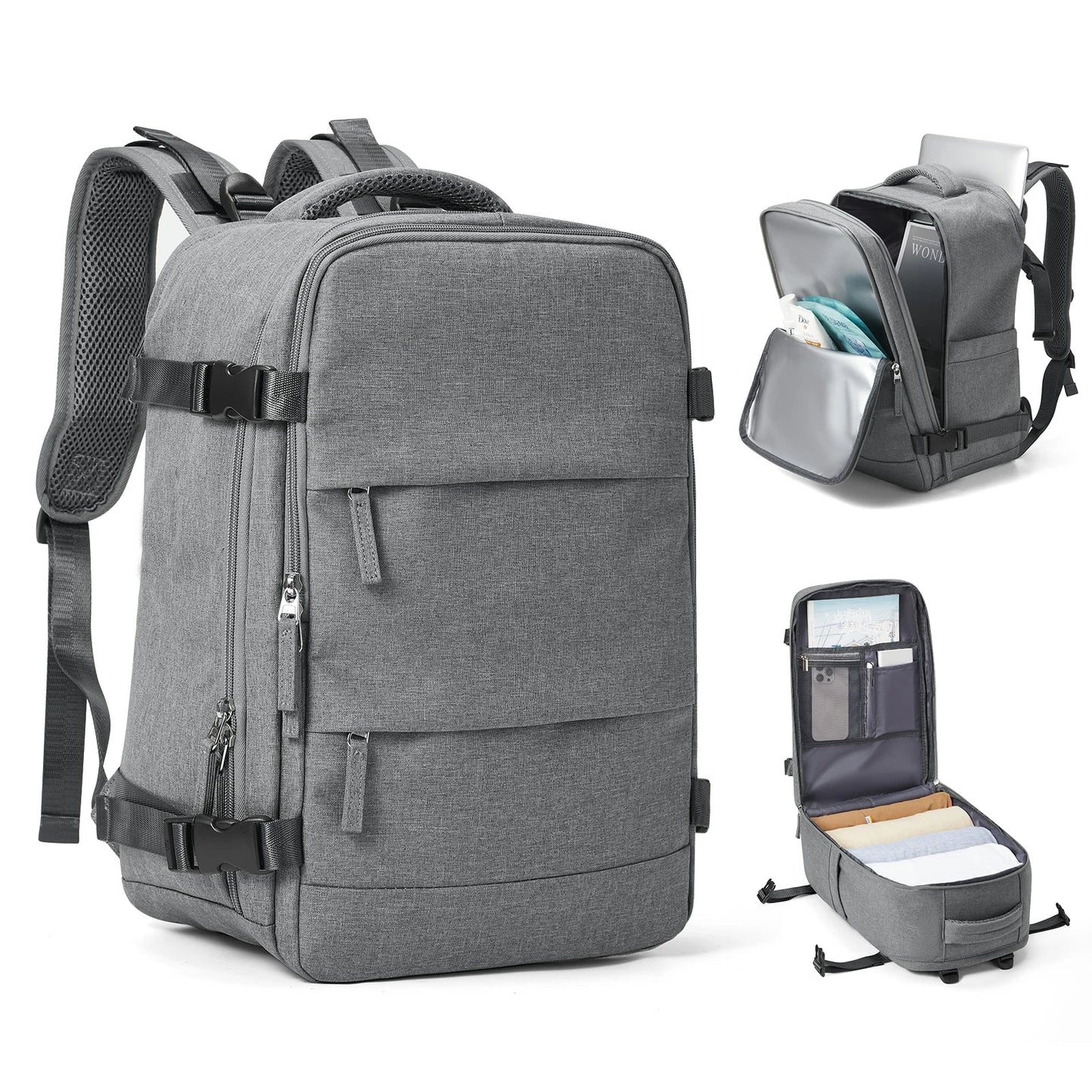 Waterproof Travel Backpack with 15.6" Laptop Compartment - Wet-Dry Separation