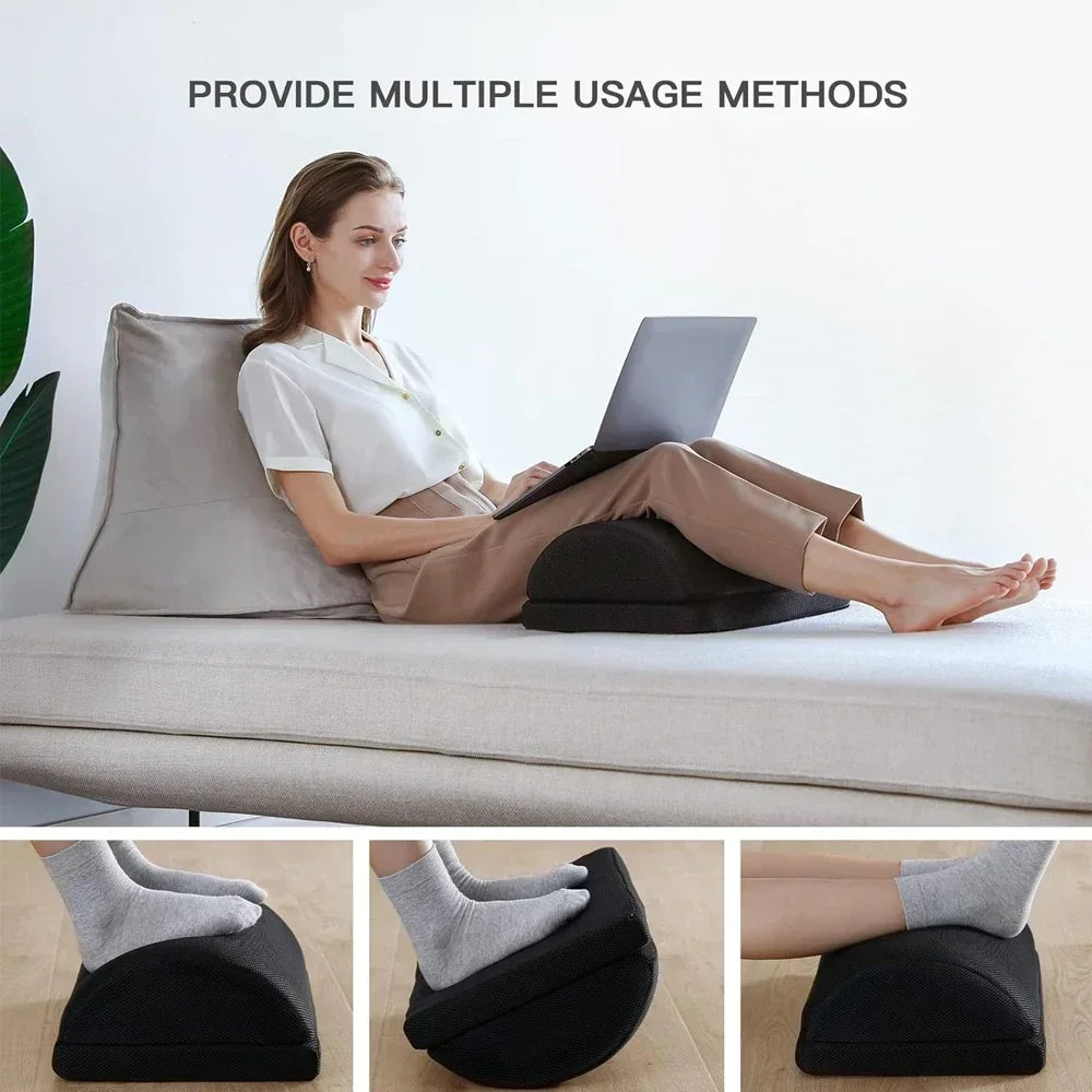 Under Desk Foot Rest with Memory Foam | Adjustable Heights and Non-Slip Base
