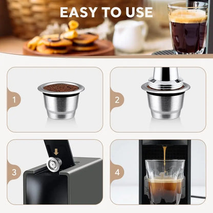 Stainless Steel Coffee Capsules for Nespresso OriginalLine – Refillable, Dishwasher Safe, Eco-Friendly