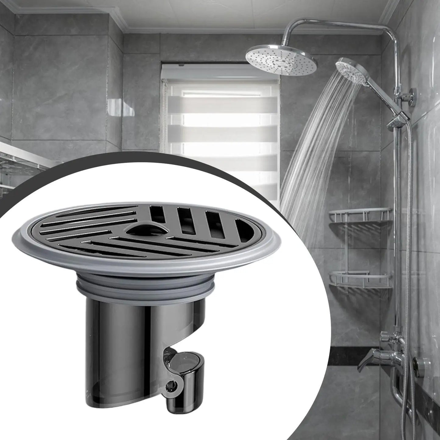 Compact Floor Drain with Backflow Protection – Stainless Steel & Silicone for Bathroom, Shower, and Kitchen