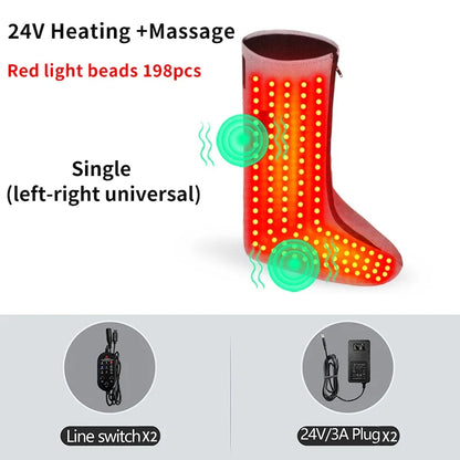 Adjustable Heated Foot Wraps with Vibration and Red Light – 3 Heat Settings, 3 Massage Options, Available as Single or Pair