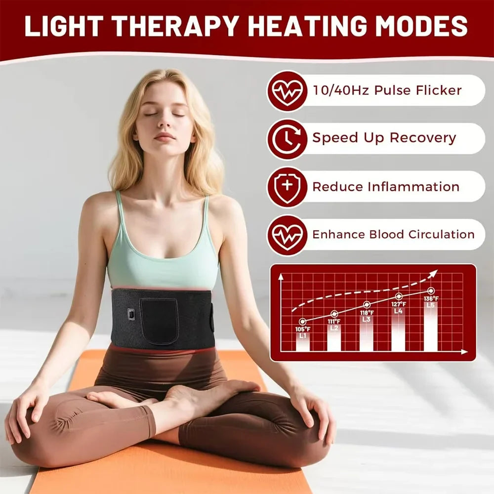 Infrared Light Therapy Wrap for Pain Relief – 660nm & 850nm Belt for Back, Waist, Shoulders & Joints