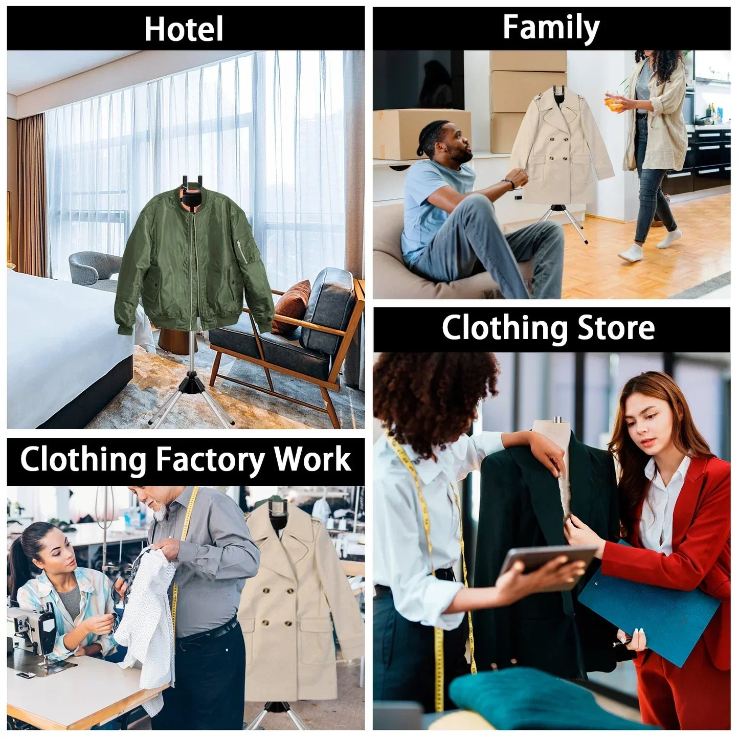 Telescopic Garment Steamer Stand – Adjustable, Foldable, and Portable