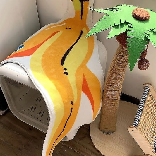Yellow Banana-Shaped Area Rug