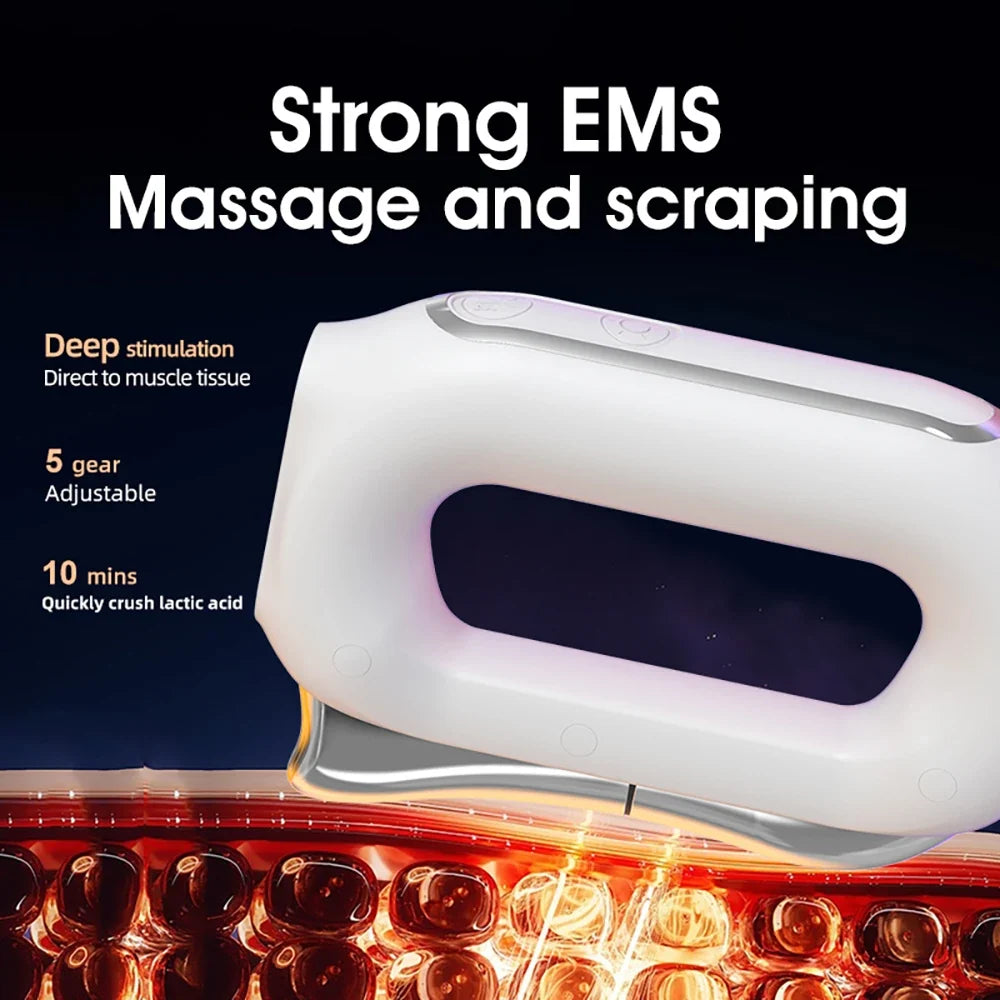 Electric Muscle Scraper with Heat – Fascia Massage Tool, Vibration & Microcurrent