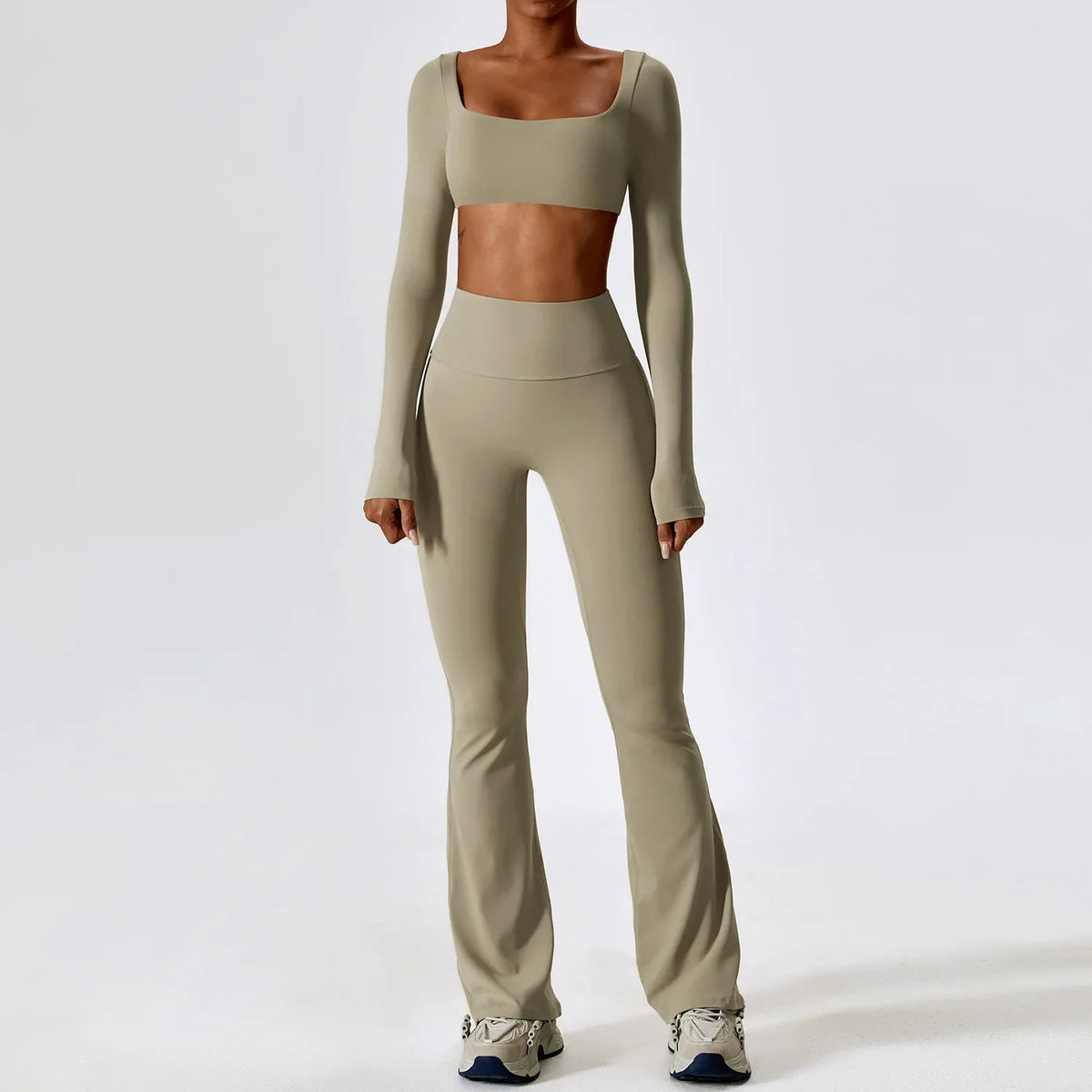 2-Piece Women's Workout Outfit - Breathable Leggings and Sports Bra Set