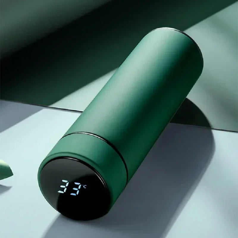 500ml Insulated Water Bottle in Stainless Steel – Temperature Display, Leak-Proof, 24 Hours Hot/Cold