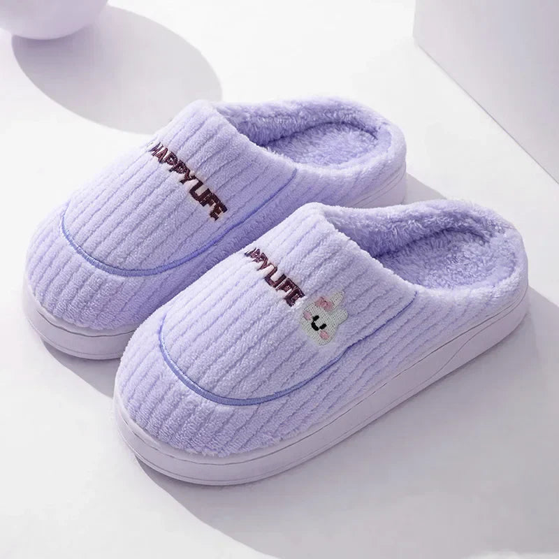 Soft Cotton Slippers for Men and Women - Lightweight & Insulating - Gray