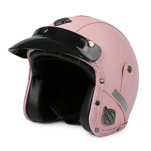Retro Open Face Motorcycle Helmet - Kael - 3/4 Size
