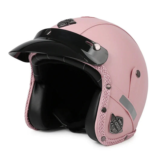 Retro Open Face Motorcycle Helmet - Kael - 3/4 Size