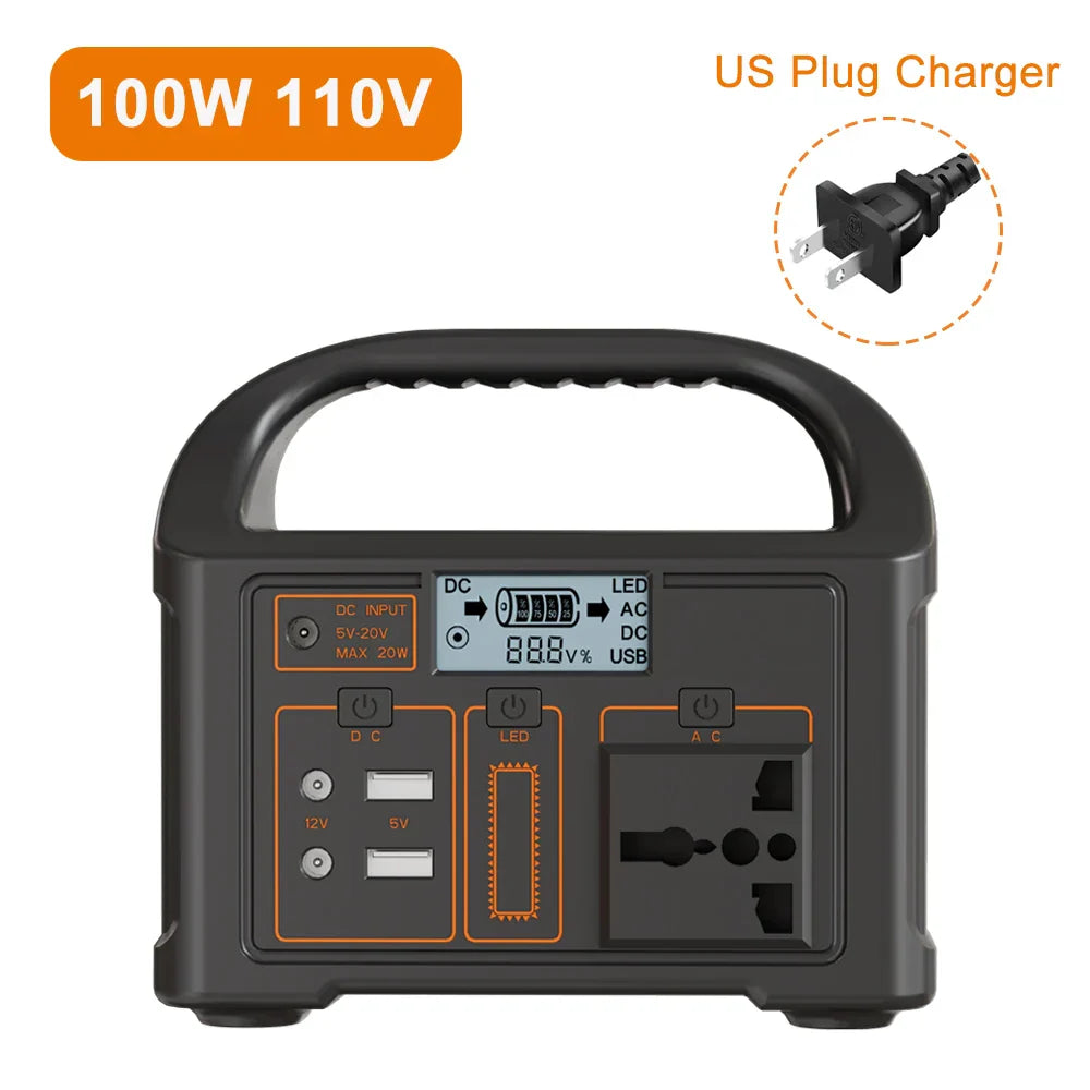 100W Portable Power Station with 24,000mAh LiFePO4 Battery