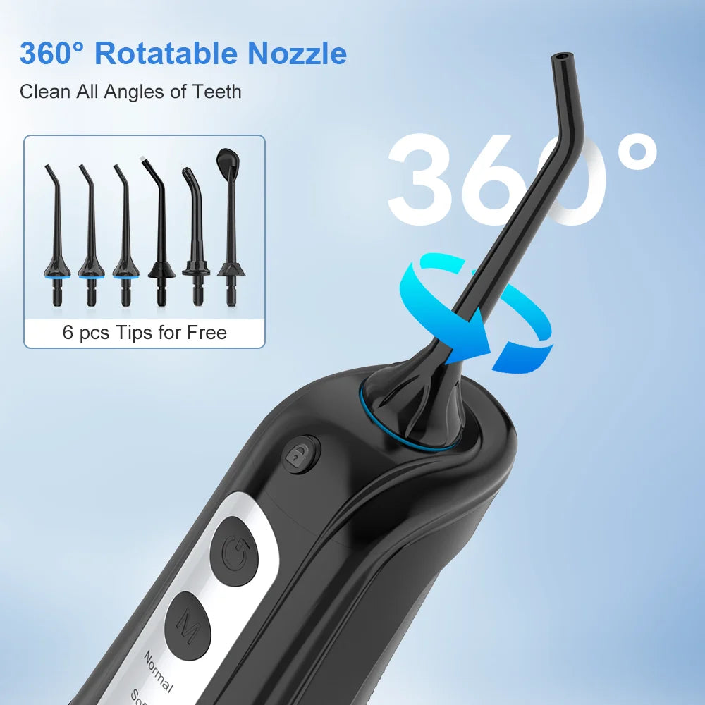 Water Flosser with 300ml Reservoir - USB-C Rechargeable, 4 Settings, IPX7 Waterproof