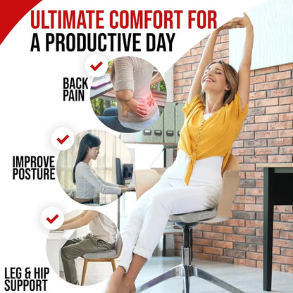 Ergonomic Seat Cushion with U-Shaped Cutout | Memory Foam Office Pillow with Washable Cover