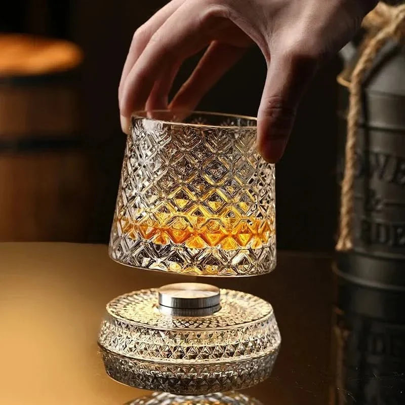 Modern Bar and Lounge Style Spinning Whisky Glass