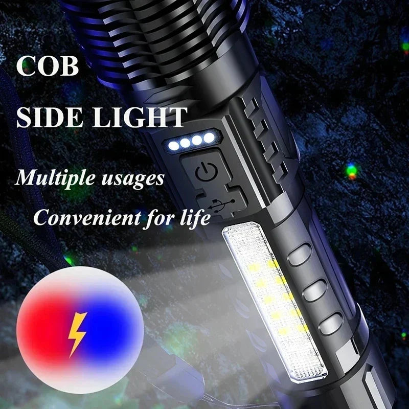 Ultra Bright Tactical LED Flashlight with Rechargeable Power Bank