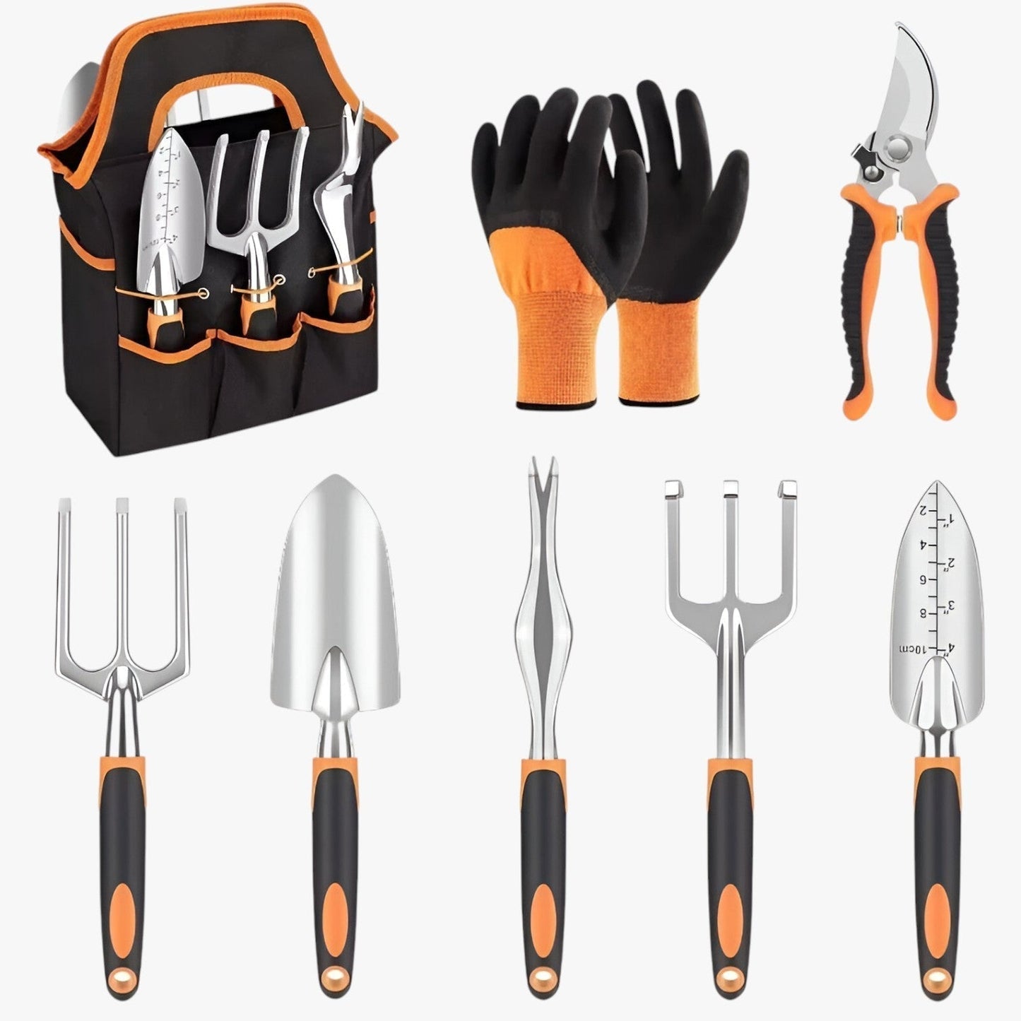 Sturdy 8-Piece Orange Tree Pruning Shears Set – Easy and Precise Trimming